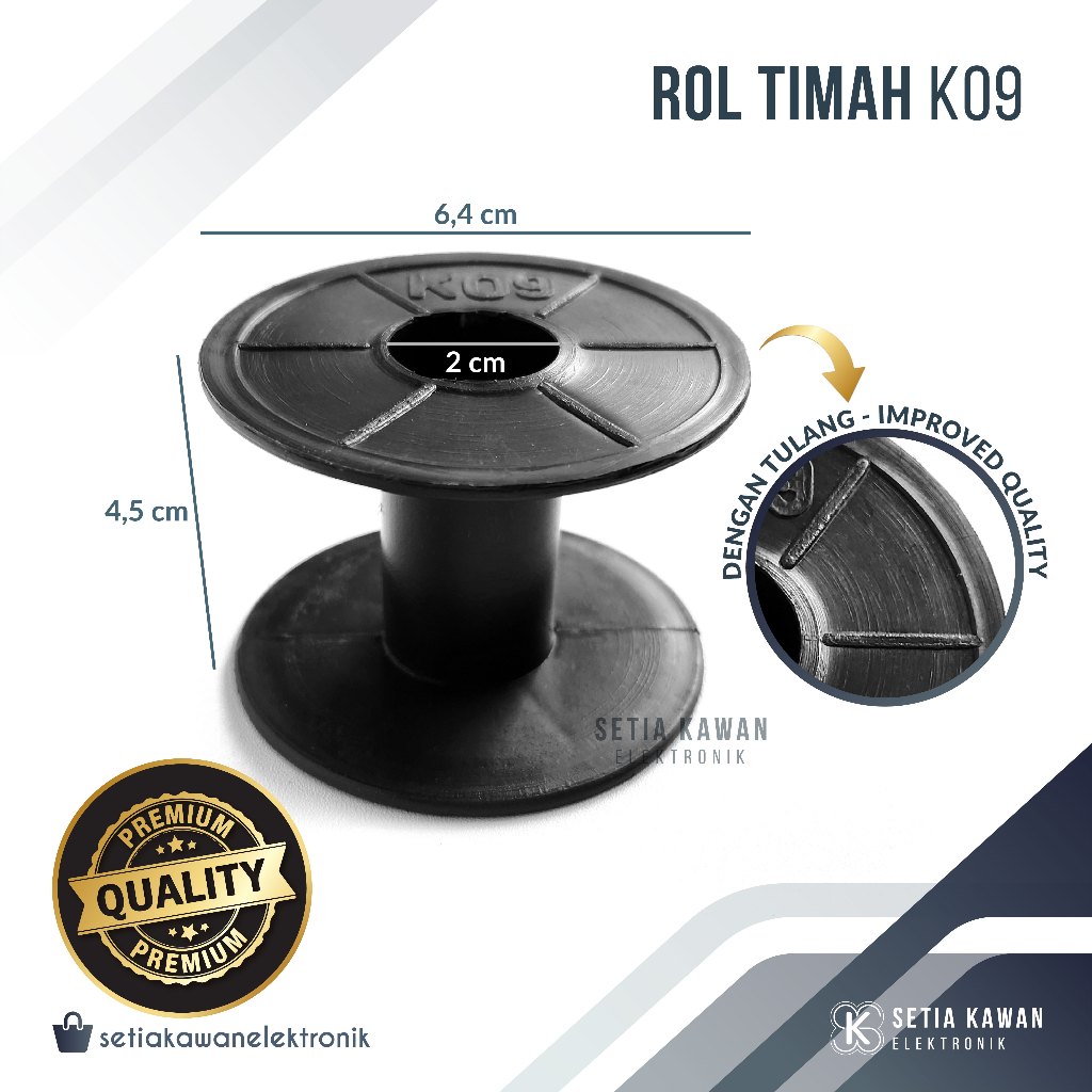 Bobin Rol Kawat K09 / Roll Timah / Tempat Gulungan Kabel / Klosan / Clos / Bobbin Plastik