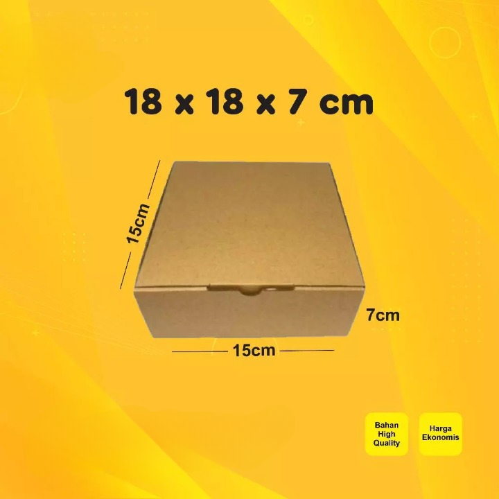Box Die Cut Ukuran 18x18x7 cm Dus Kotak E Flute Kue Tart & Bolu Kardus Single Wall Packaging Hamper 