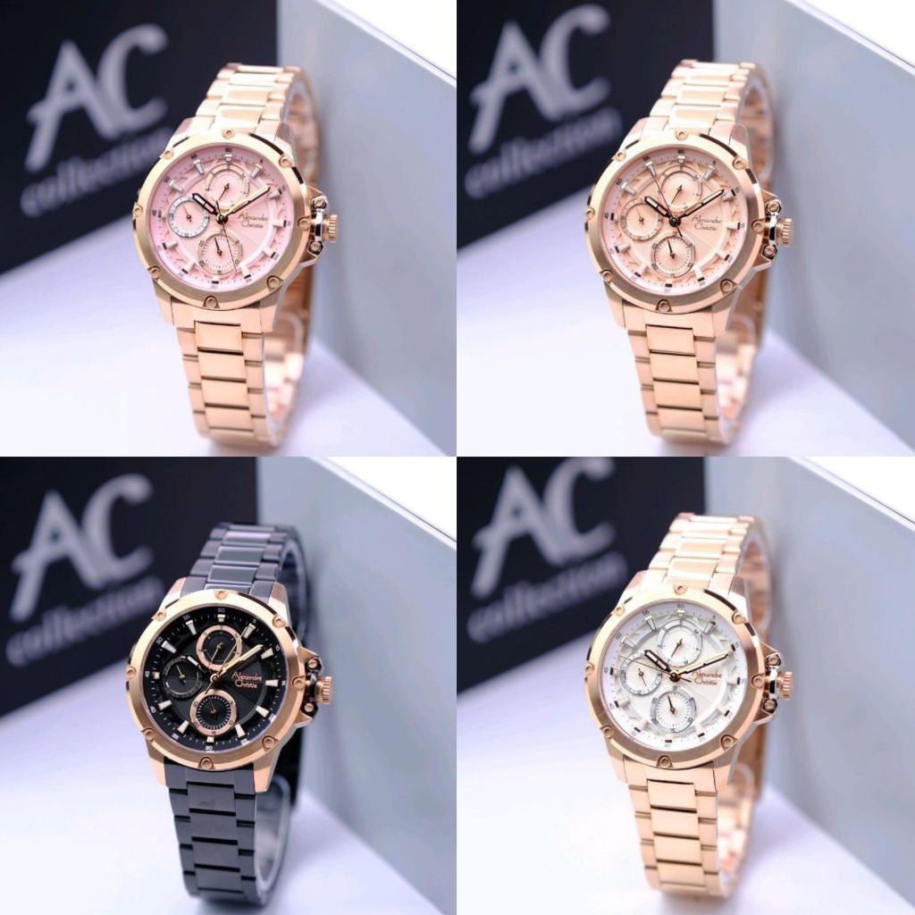 JAM TANGAN WANITA ALEXANDRE CHRISTIE AC6564 AC6564 ROSEGOLD ORIGINAL CRYSTAL Quartz stainless watche