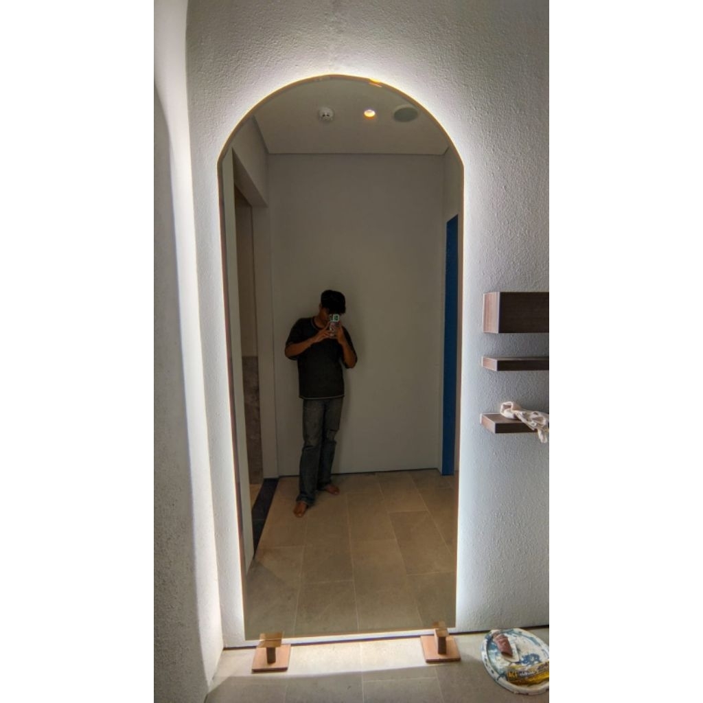 Kaca Cermin Dinding Ukuran JUMBO, Cermin Aesthetic ,  Cermin Decor , Cermin Oval Tempel dinding  220