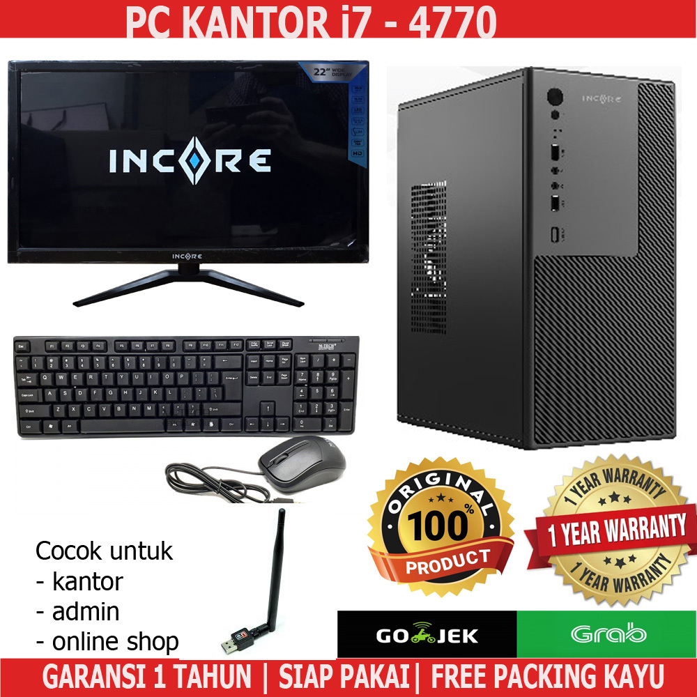 KOMPUTER/PC KANTOR i7 4770 RAM 16GB FULLSET / CPU ADMIN/KASIR/SEKOLAH