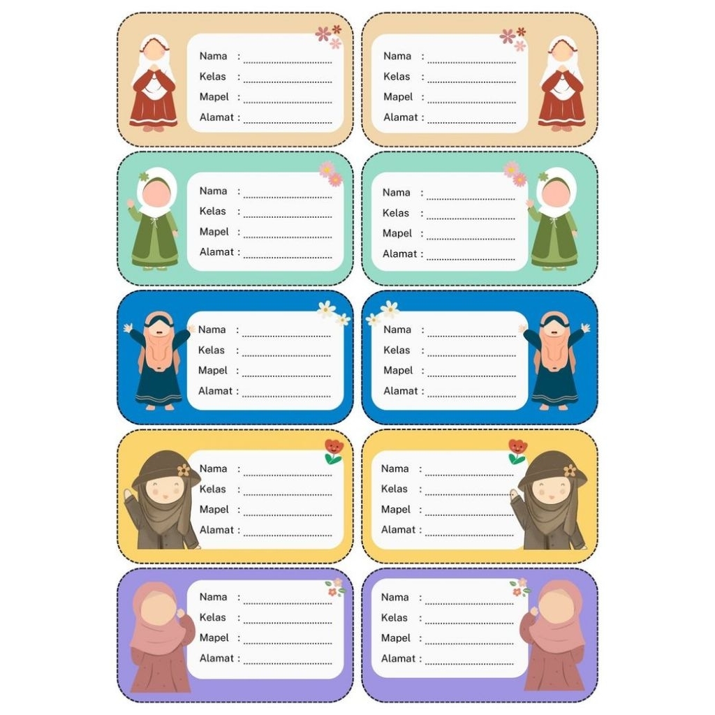 label nama buku lucu