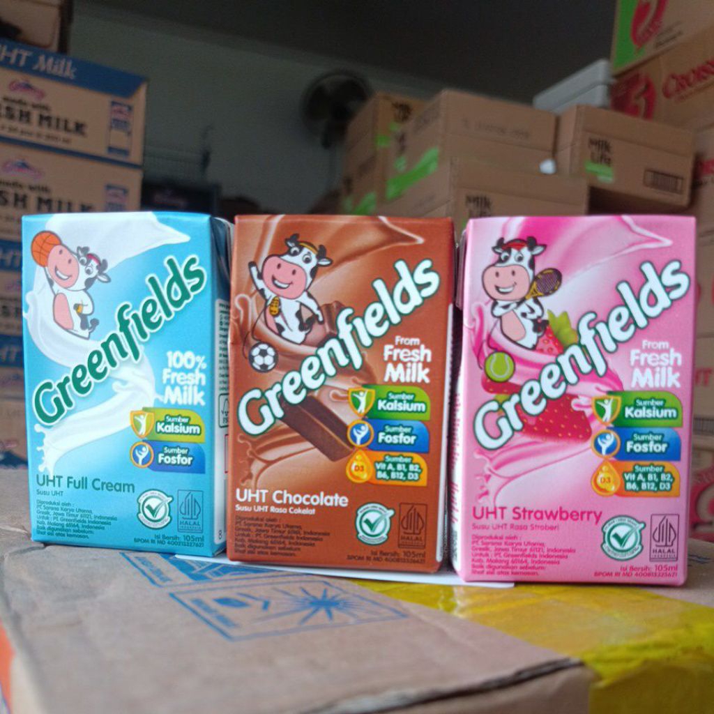 Susu UHT Fresh Milk Greenfields 105ml