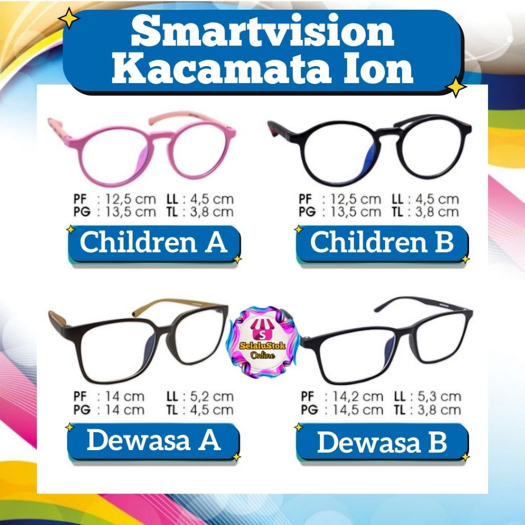 Kacamata Ion Smart Vision | All Varian | Anti Radiasi, Anti UV & Blue Light | Solusi Mata Lelah Akib