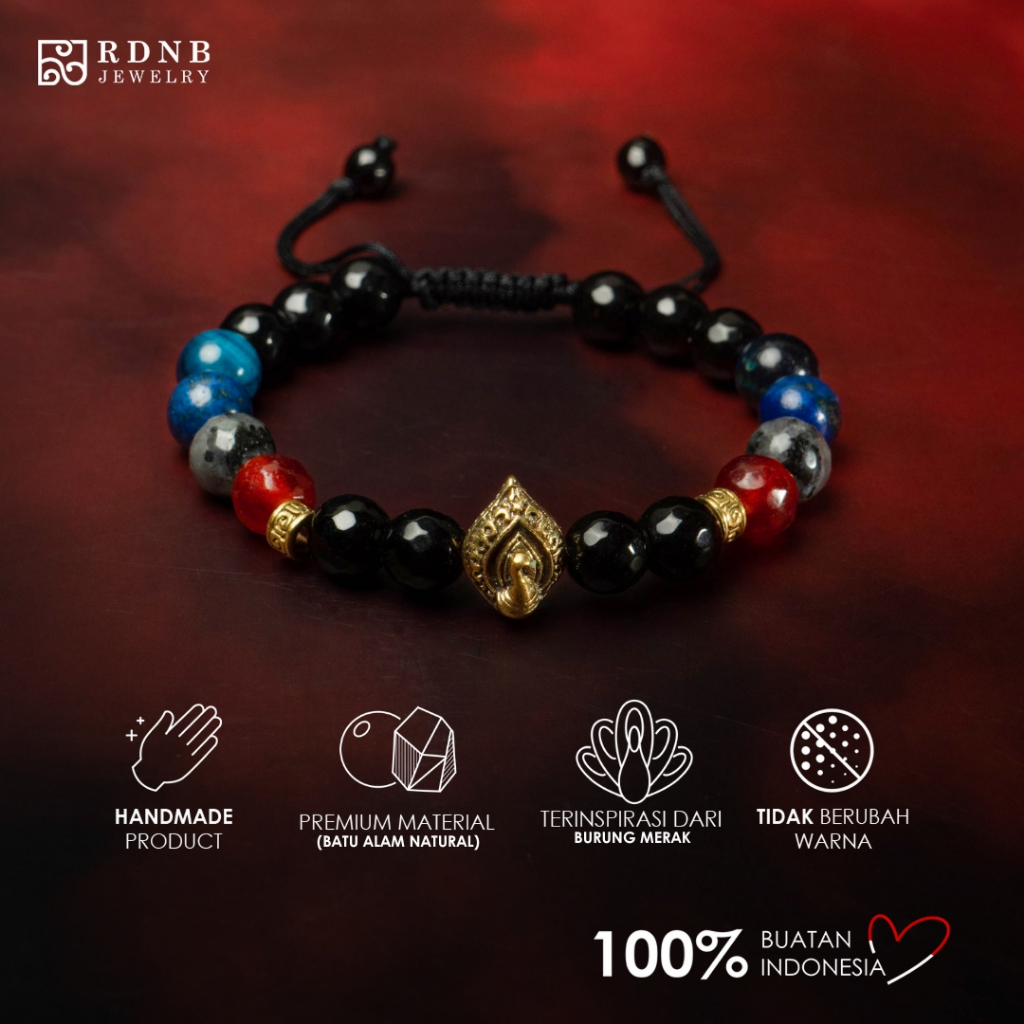 RDNB Jewelry - Merak Kharisma Maya - Gelang Wanita/Pria - Batu Alam Natural - Gelang Casual Spiritua