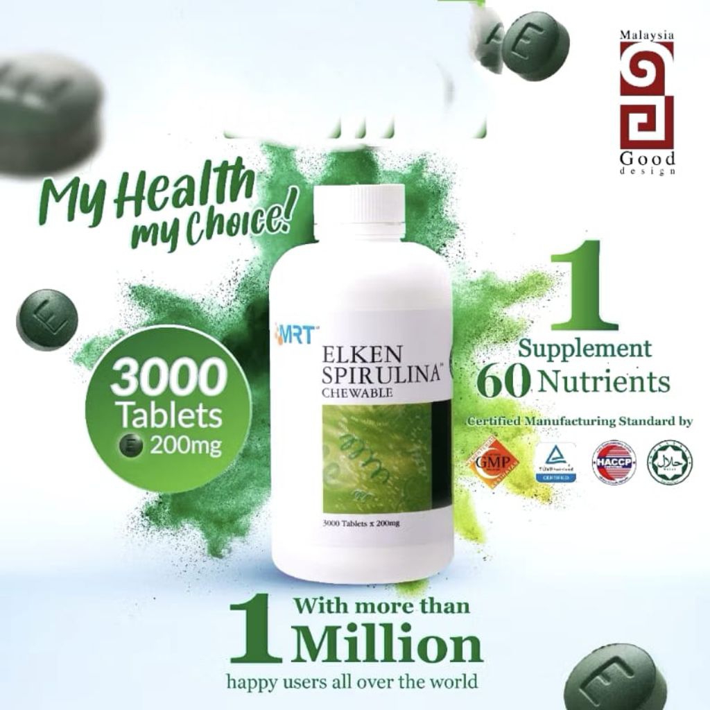 Elken Spirulina 1200 tablett