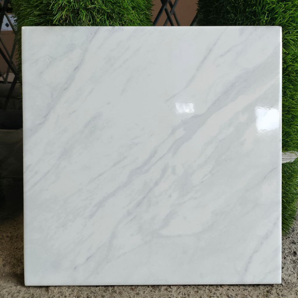 keramik 30x30 putih carara (glossy) /keramik lantai/ keramik dinding/ keramik motif marmer glossy
