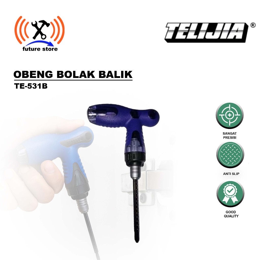 TELIJIA TE-531B OBENG BOLAK BALIK - SCREWDRIVER OBENG BERKUALITAS BOLAK BALIK ORIGINAL