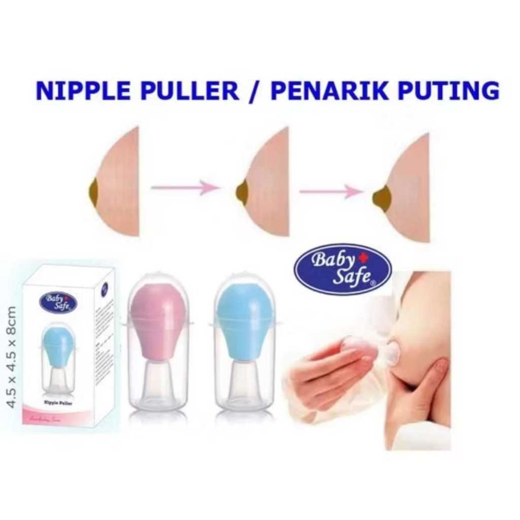 Baby Safe Nipple Puller BPM05 Pink/Biru Silikon / Penarik puting ibu / perlengkapan ibu menyusui