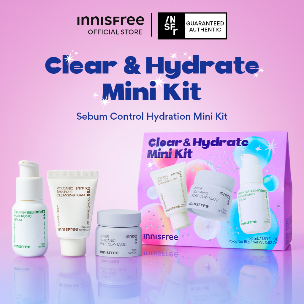 [Special Holiday Edition] Innisfree Sebum Control Hydration Mini Kit - Green Tea Seed Hyaluronic Ser