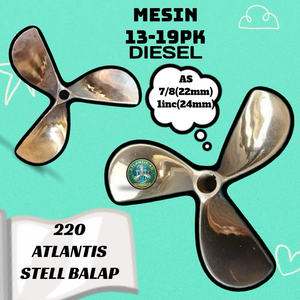 KIPAS KAPAL KUNINGAN MESIN 19-20pk full balap merk atlantis