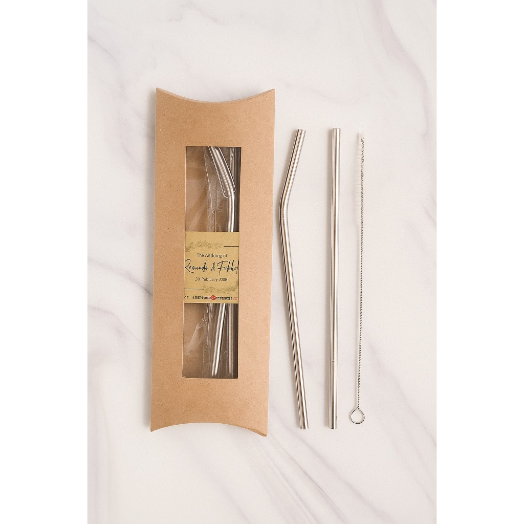 WECRAFTSOUVENIR - Souvenir Pernikahan / Souvenir Acara / Stainless Straw Box Pillow