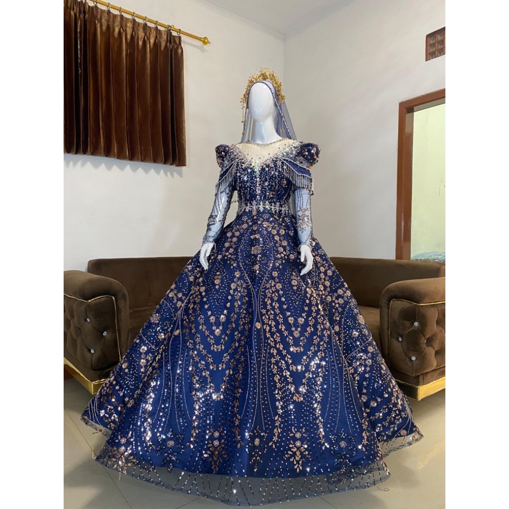 Gaun pengantin Navy Luxury