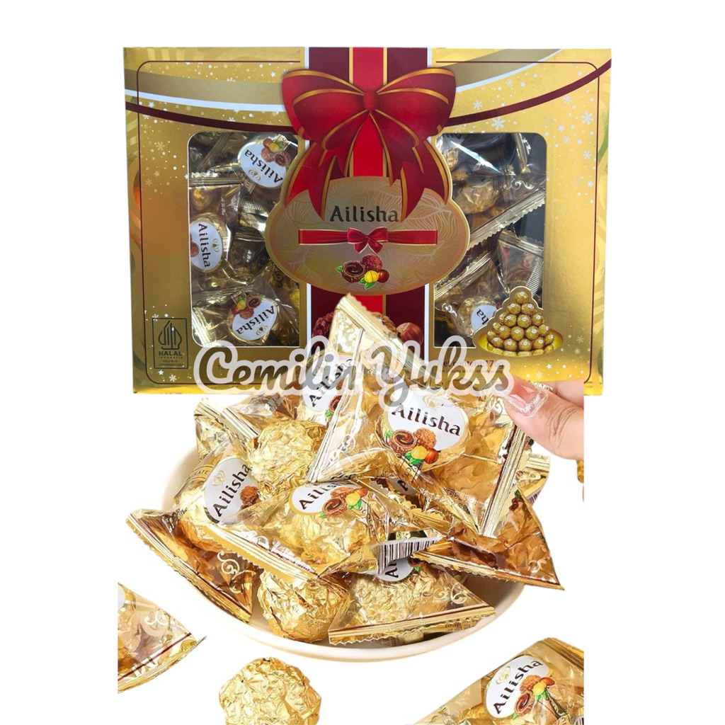 Ailisha Golden Chocolate 176g Ailisha Peanut Chocolate Wafer Ball Ailisha Coklat Wafer Dan Kacang