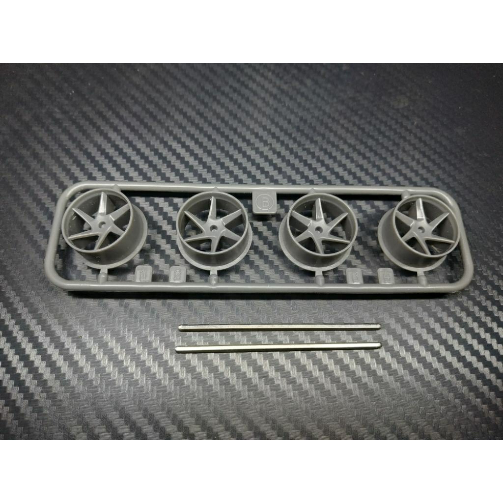 Velg Tamiya Medium Spiral 6 Spoke Dark Grey Abu abu Loose DAXING