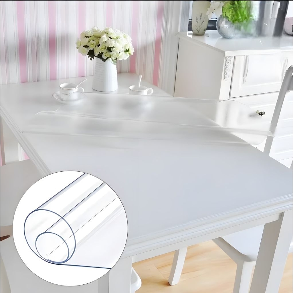 Taplak Meja Transparan / berkualitas tebal 0.3mm / Taplak meja makan bening/ Taplak Meja Plastik