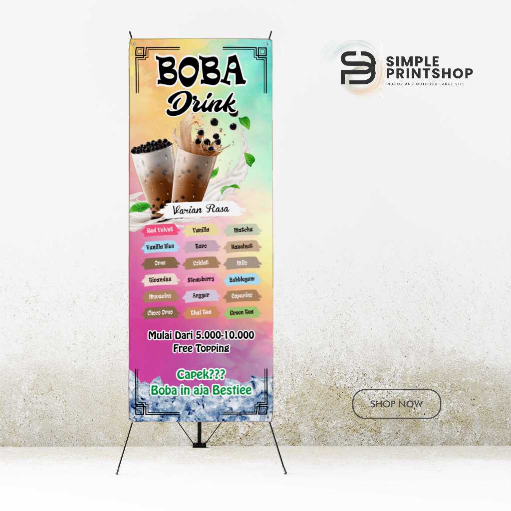 Spanduk Banner Boba Drink Bisa Request Design