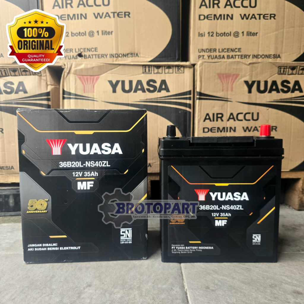 Aki Mobil Daihatsu Sigra, Sirion, Ceria Accu YUASA NS40ZL MF Aki Kering 35Ah ORIGINAL YUASA