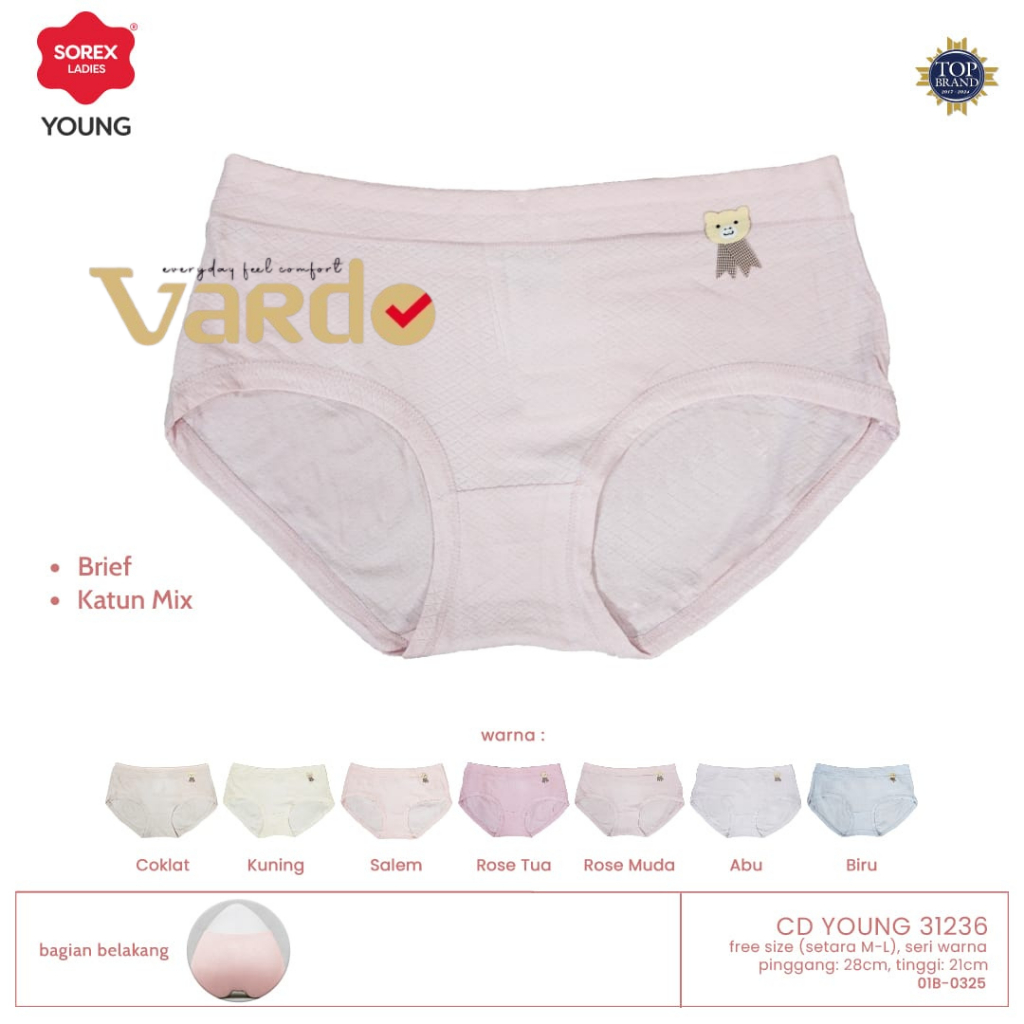 (1-6 Pcs) Sorex Celana Dalam Wanita / CD Remaja Sorex Young / CD Wanita Sorex 31236 Freesize