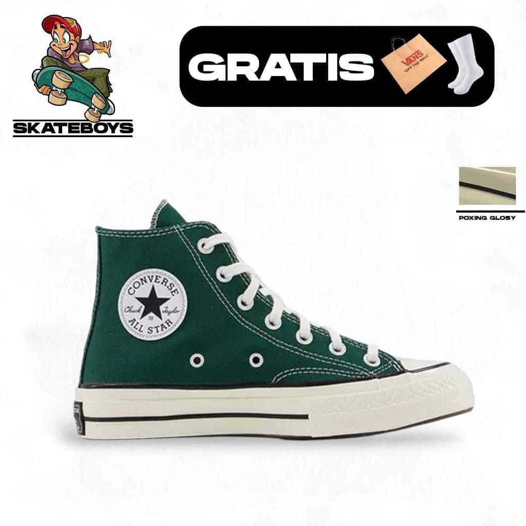 Converse Chuck Taylor 70S HI Midnight Clover Egret  ( Free PAPERBAG )
