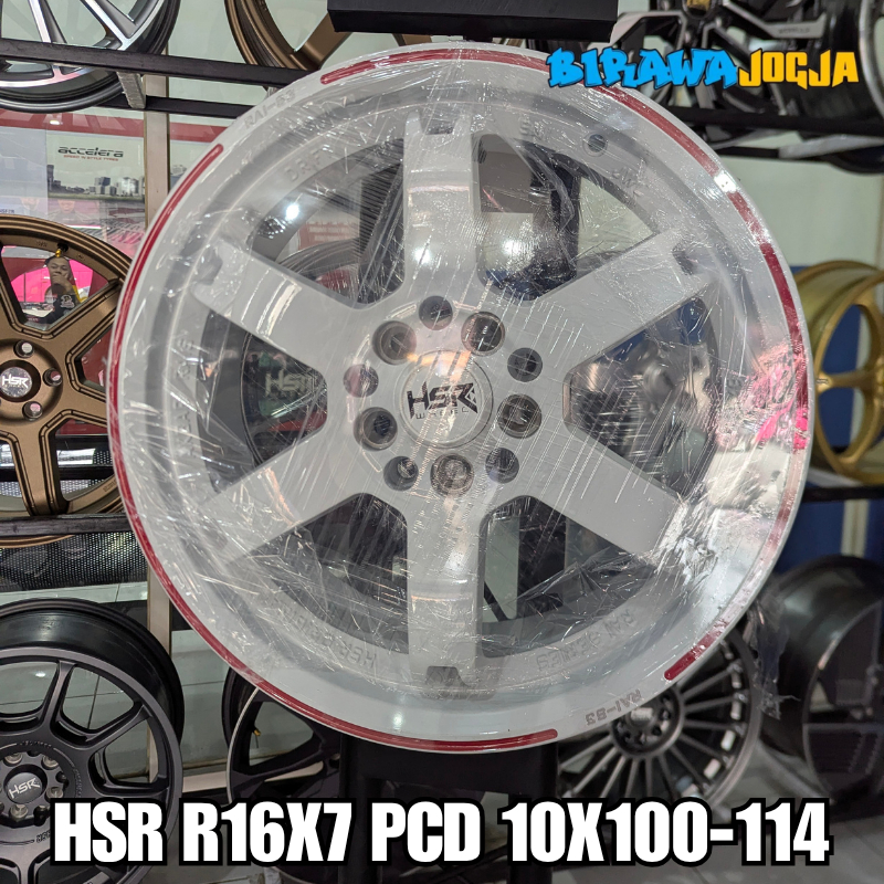 pelek Racing Altis, BRV, Rush R16 original HSR Rai S3 Warna putih H5x100 H5x114.3 velg mobil Ring 16