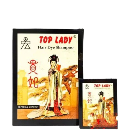 Top Lady Hair Dye Shampoo / Hair Dye Shampoo Hitam Alami Bebas Logam Lead
