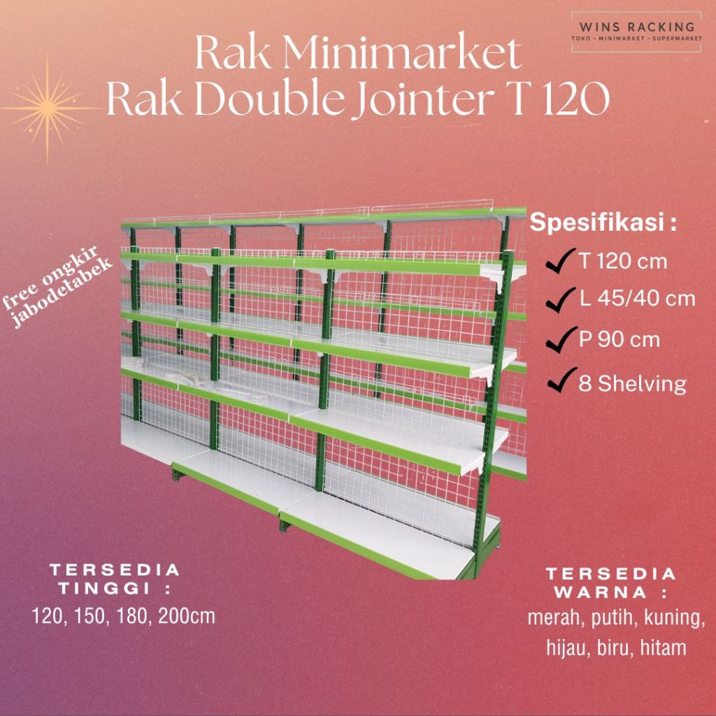 Rak Toko Minimarket Single Starting / Jointing Tinggi 120