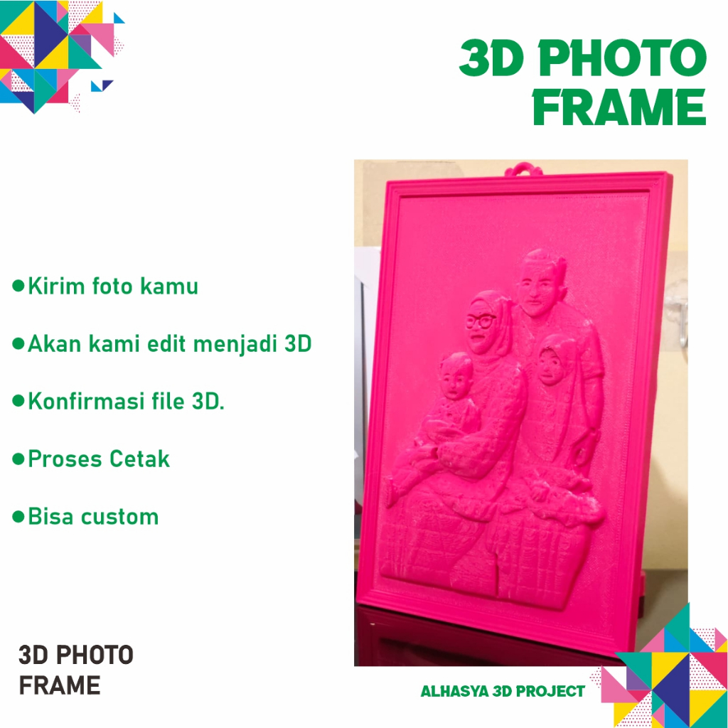 Custom 3D Foto Frame | Ubah Foto 2D Jadi 3D Relief Unik | Kado Spesial & Pajangan Estetik Kado Unik 