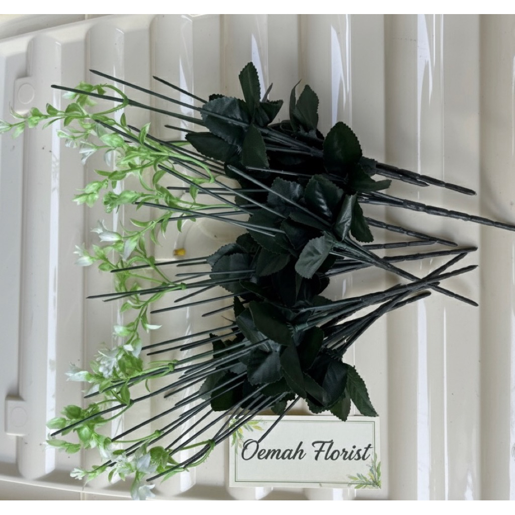 TANGKAI BUNGA 5 CABANG + AKSESORIS HARGA LUSINAN 12 TANGKAI