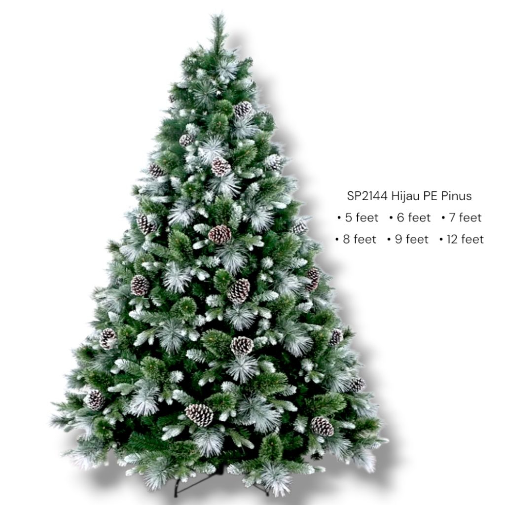Pohon Natal SP2144 Hijau PE Pinus 5Feet 150cm - Pohon Natal 150cm - Pohon Natal 5feet - Pohon Natal 