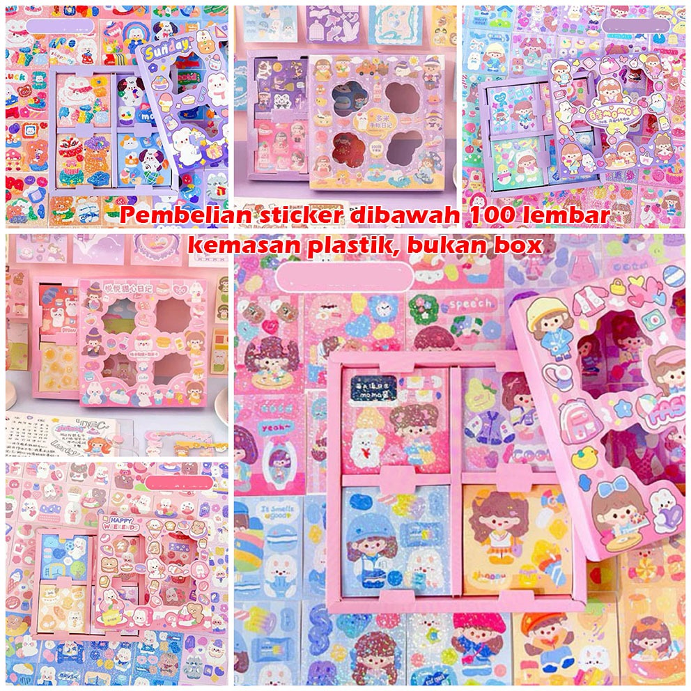 KEMASAN PLASTIK - Sticker MINI Hologram Glitter - 25/50 Lembar Stiker Anak - Deco Aesthetic