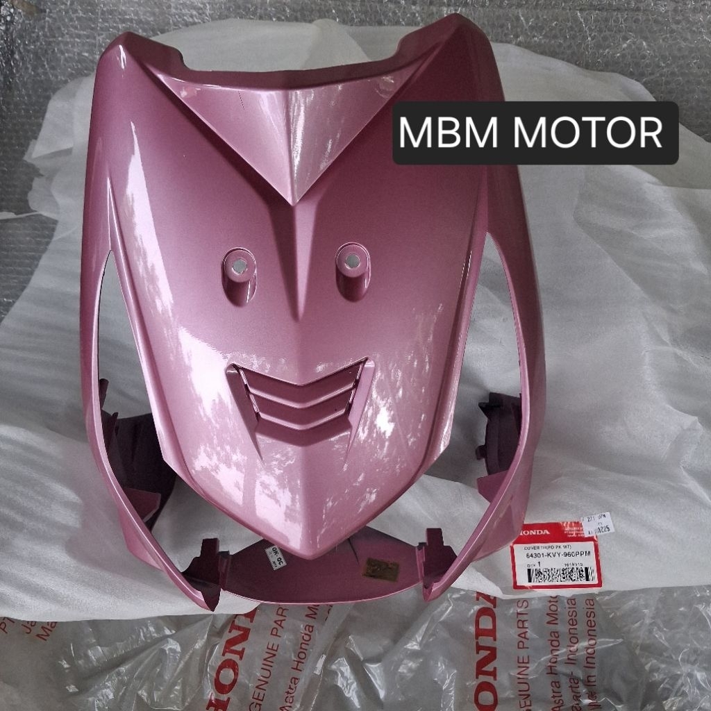 COVER PANEL DADA TEMENG DASI DEPAN HONDA BEAT KARBU CARBU LAMA ORI AHM 64301-KVY-960PPM PINK ORIGINA