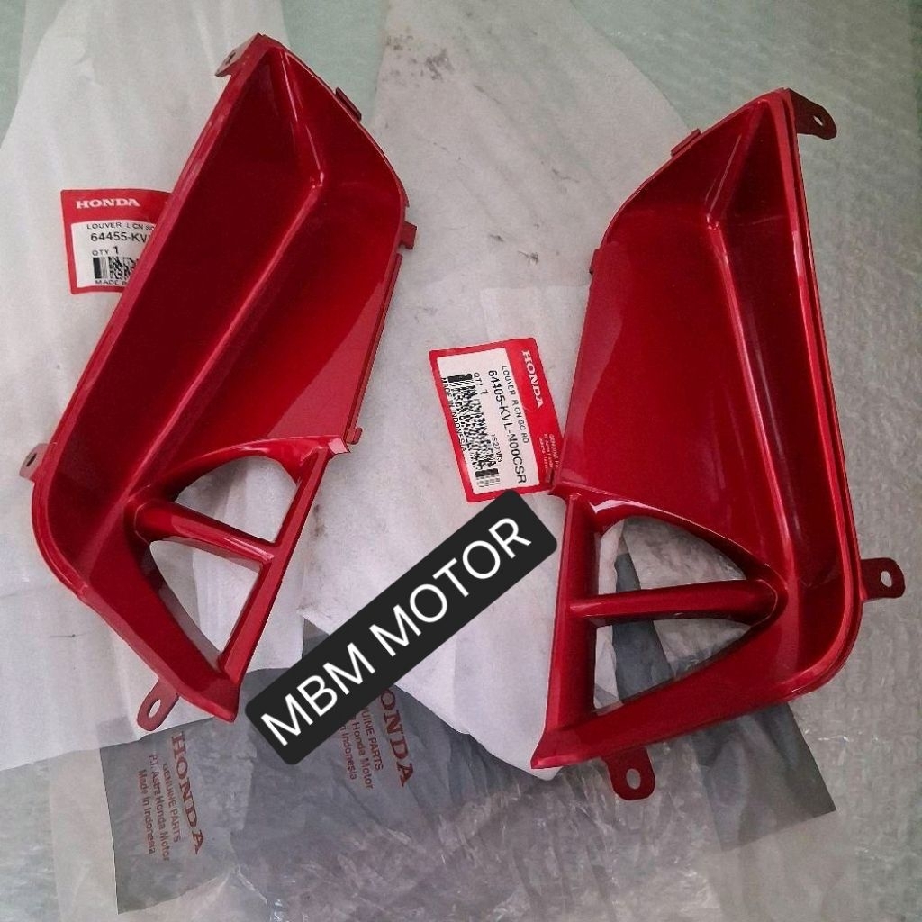 LOUVER SIRIP SAYAP LUAR DALAM KANAN KIRI MERAH HONDA SUPRA X125 X 125 BATMAN ORI AHM 64455-KVL-N00CS