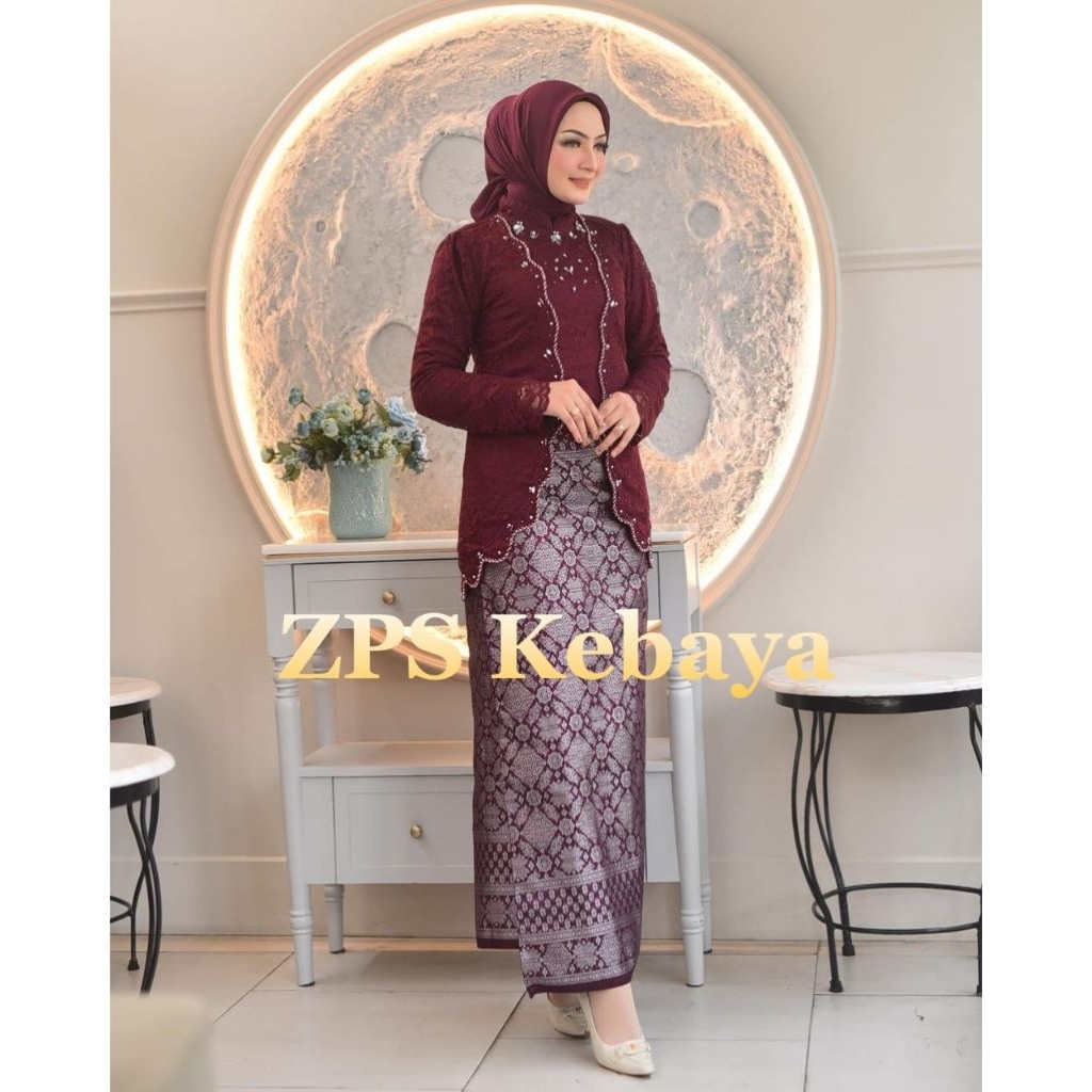 Stelan Kebaya Wisuda // Kebaya Wanita Lece Berfuring Baju Formal // Kebaya Kondangan //Kebaya Pesta 