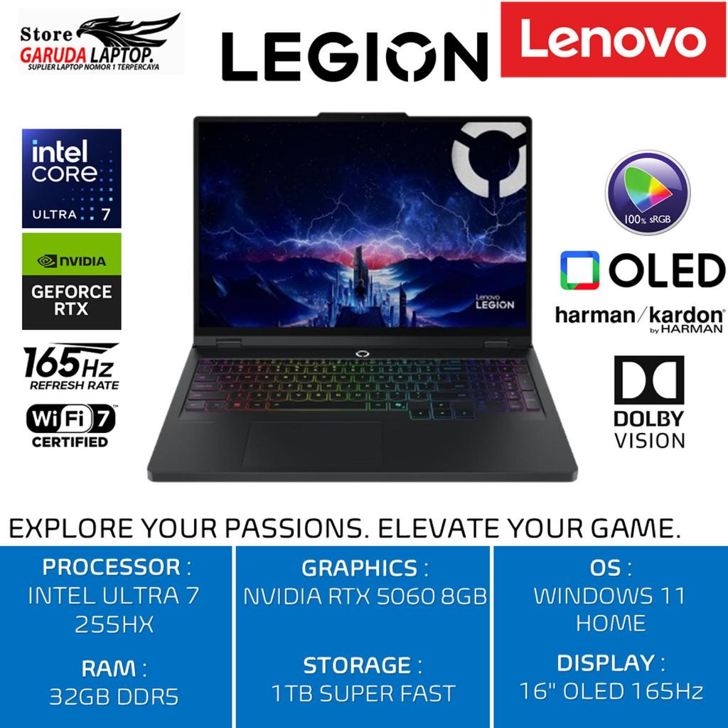 Lenovo Legion Pro 5i 16 Intel Ultra 7 255HX DDR5 32GB 1TB SSD RTX5060 8GB WQXGA OLED 165HZ RGB