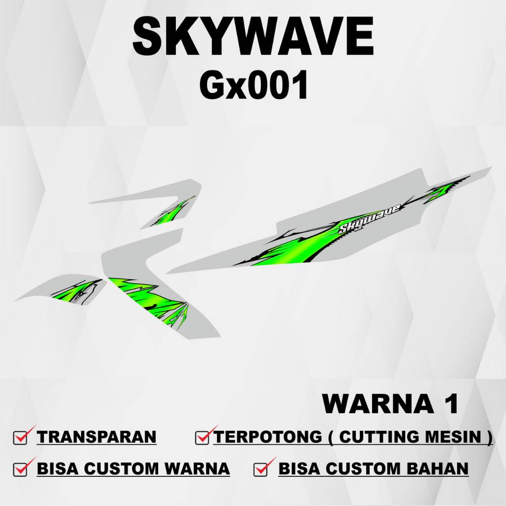 Stiker Skywave / Striping Skywave / Stiker Sticker transparan hologram Skywave GX 001