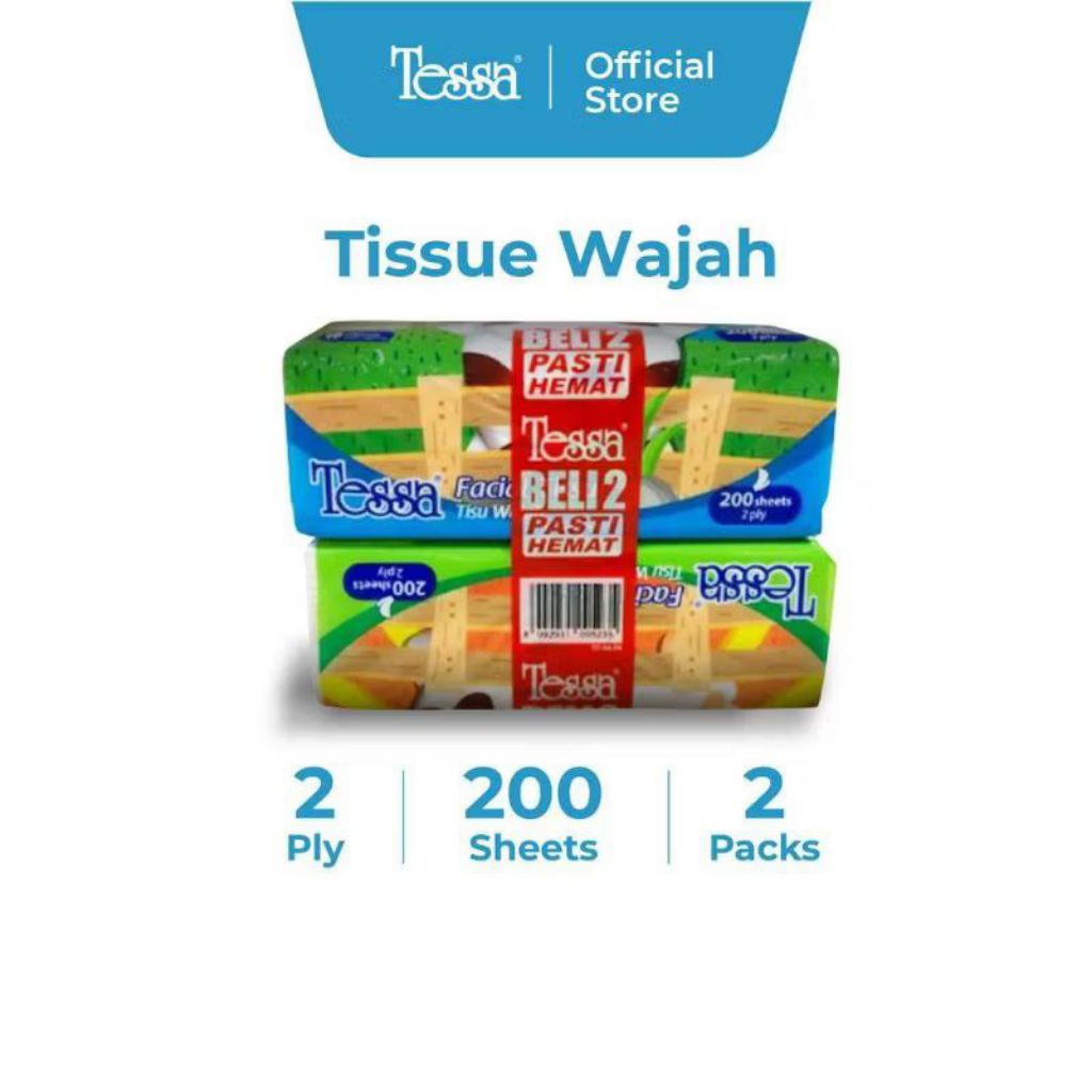 Buy 1 Get 1 Tessa Tissue Facial 200 Sheet 2ply