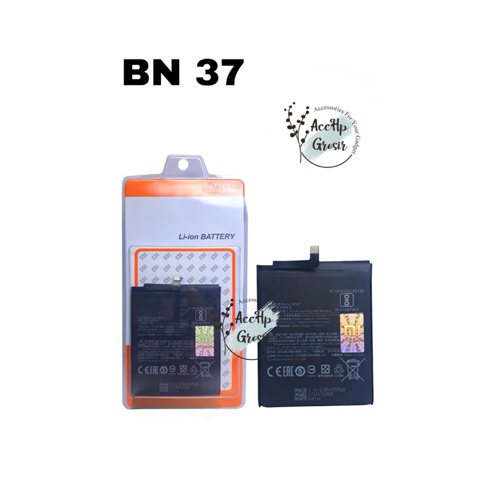 Baterai Batre Bn 37 Redmi 6 / Redmi 6A BN 37 Original / Battery Batrai Batrei BN37 Ori
