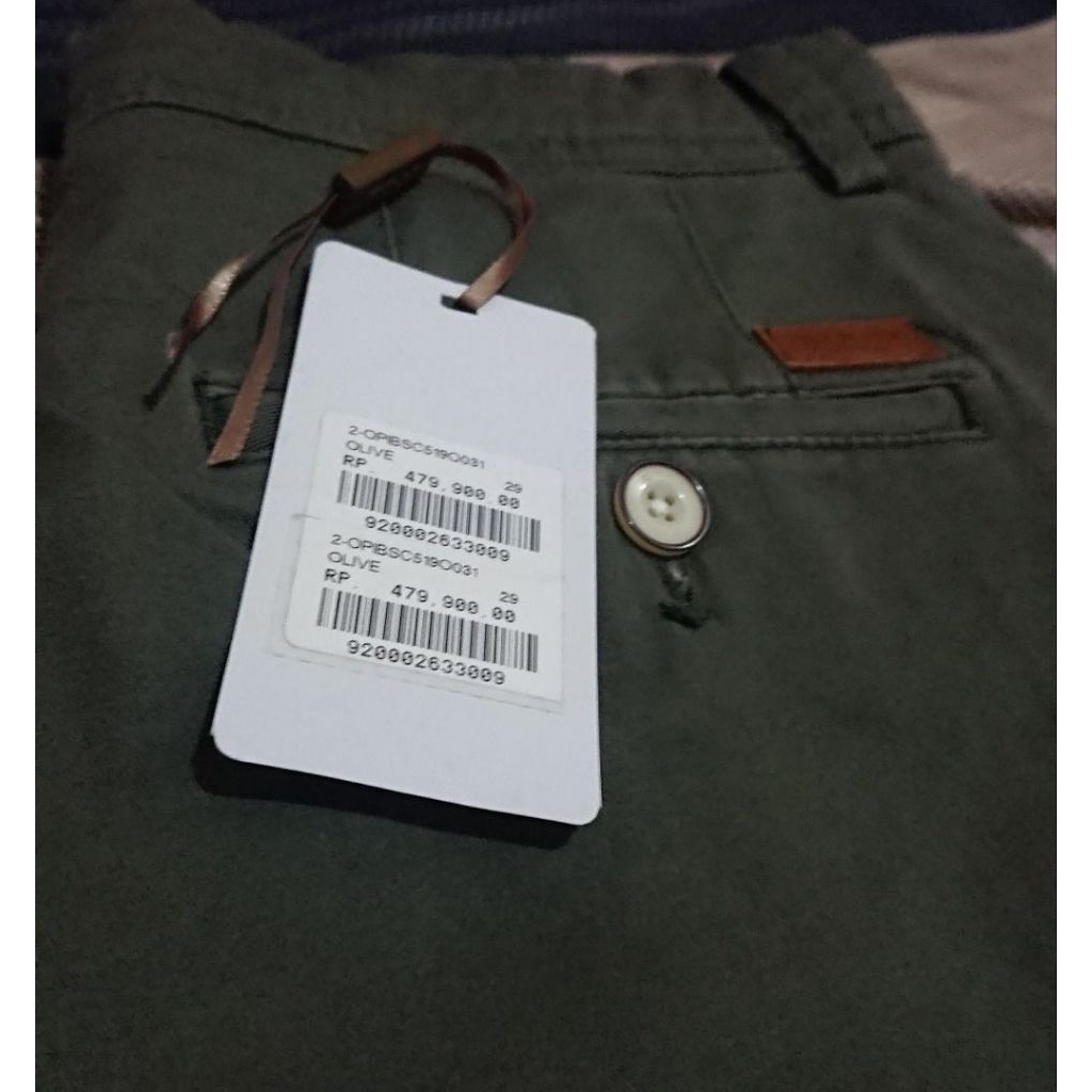 Wood Celana Panjang Chinos/Chino Pants Stretch Hijau Army/Green Olive 29