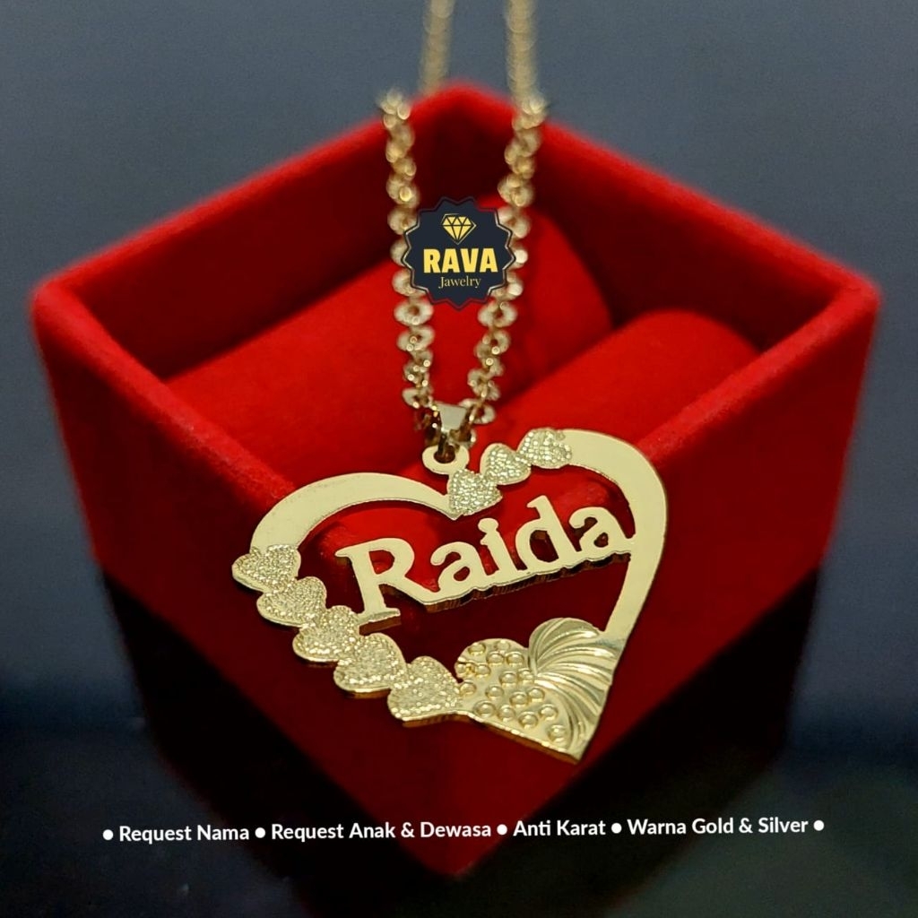kalung nama model ukir love bisa request nama sendiri