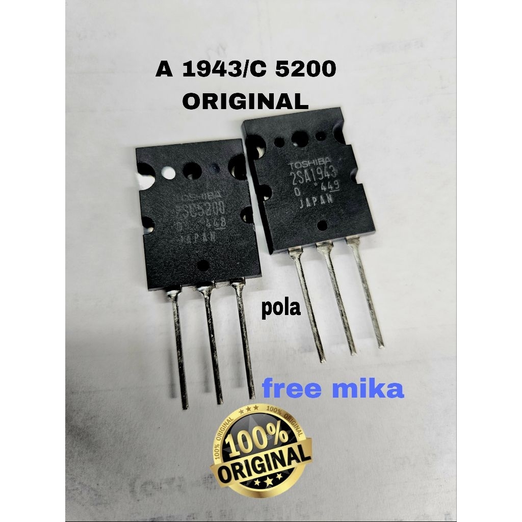 A 1943 C 5200 ORIGINAL TRANSISTOR FINAL HIGH VOLTAGE 1943 5200 ORI JAPAN A1943 C5200 ASLI