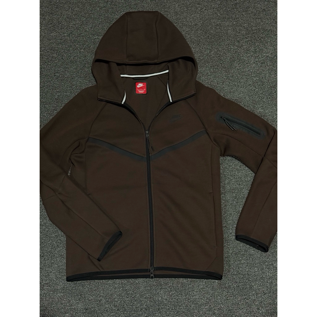 Nike Tech Windrunner Zip Hoodie Baroque Brown + Nike Tech Fleece Joggers Running Pants Brown Reflect