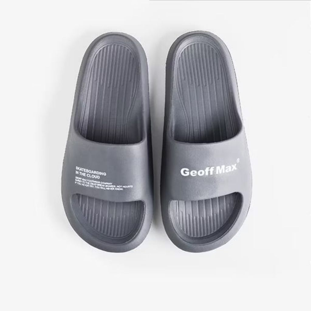 Sandal Geoff Max - Axila Grey | Sandal Slop Pria Wanita | Sandal Slide | Sandal Slip On