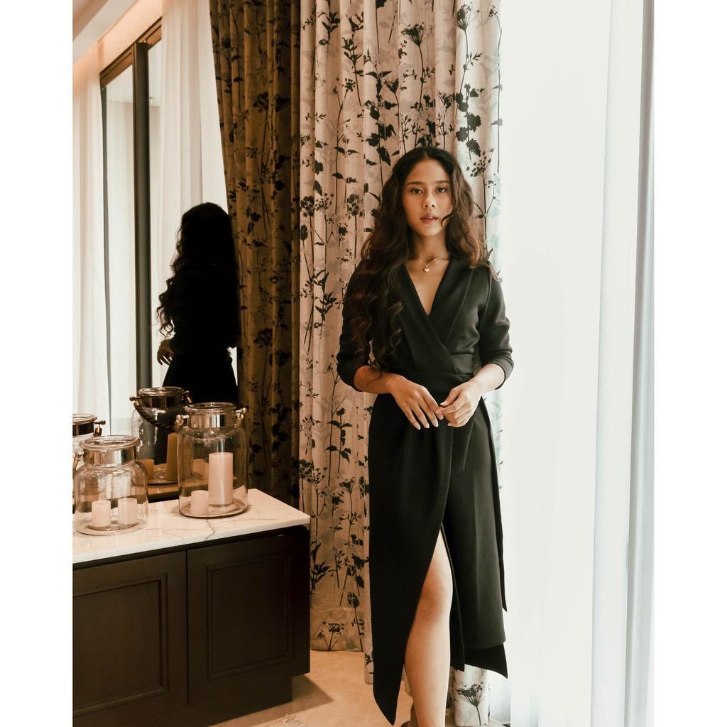 Black Wrapped Dress by At Vezzo (Preloved)