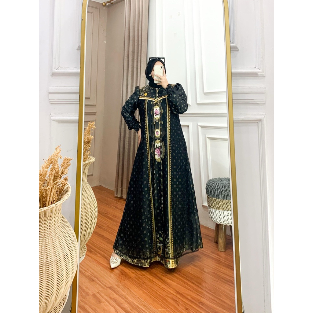 ARETA Dres Wanita Muslim Gamis Motif Sultan Kekinian Simple Elegan tLebaran 2026