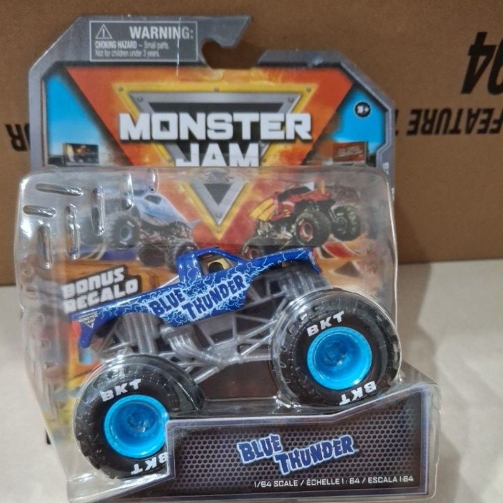 blue thunder monster jam skala 64 biru velg biru muda