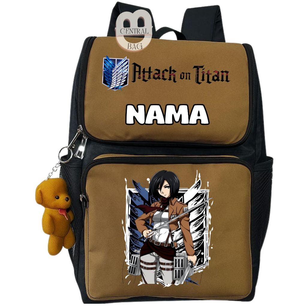 Tas Anak Anime Attack On Titan MIKASA – Ransel SD TK, Motif Anime Aot Keren