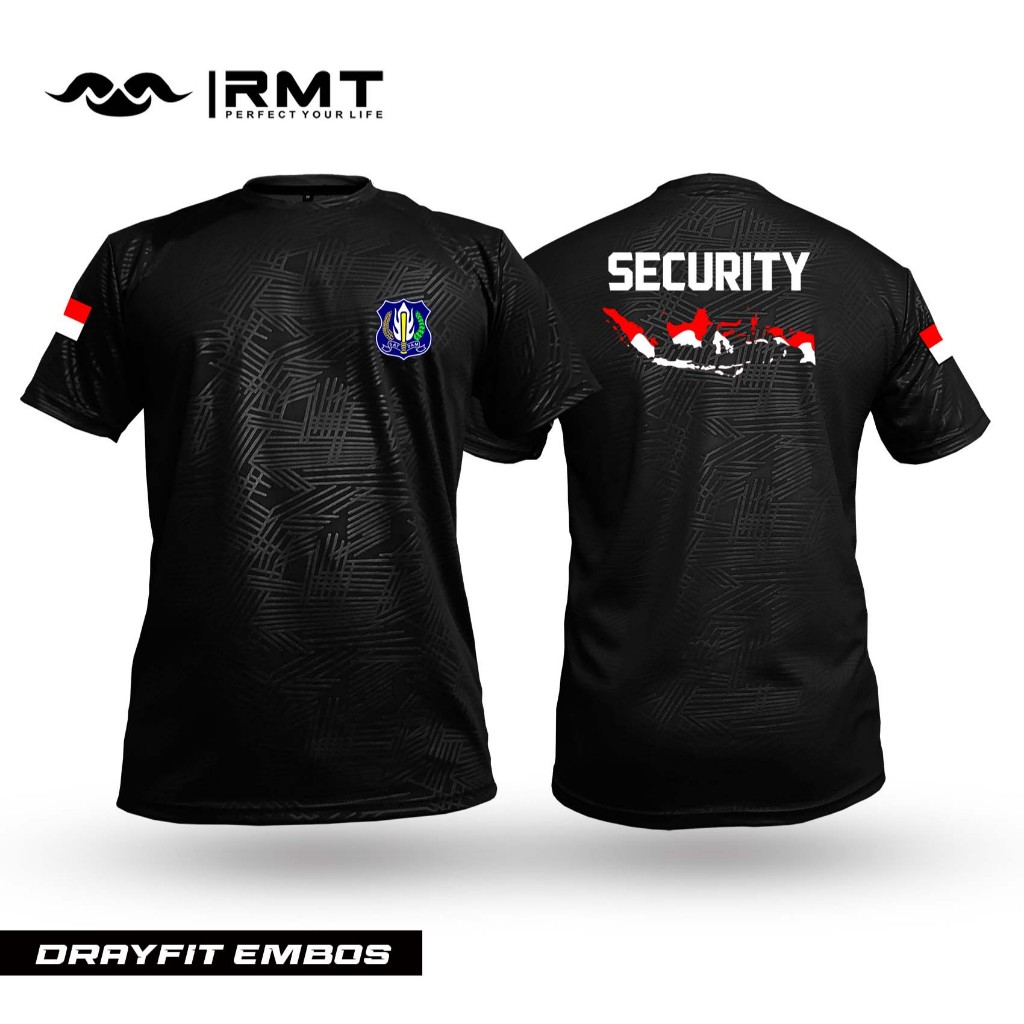 kaos security mitra polri bahan drifit embose sablon dtf bisa cod