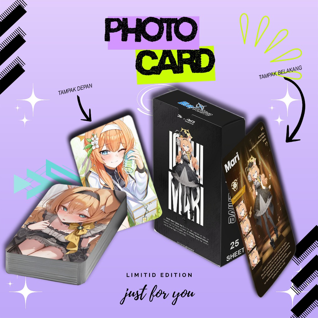 PHOTOCARD SET IOCHI MARI BLUE ARCHIVE PREMIUM ISI 25 PCS FREE BOX