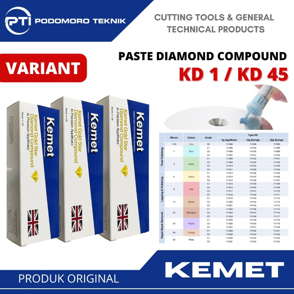 KEMET Diamond Compound 1/10-KD 1/4-KD 1-KD 3-KD 6-KD 8-KD 10-KD 14-KD 25-KD 45-KD 5 Gram